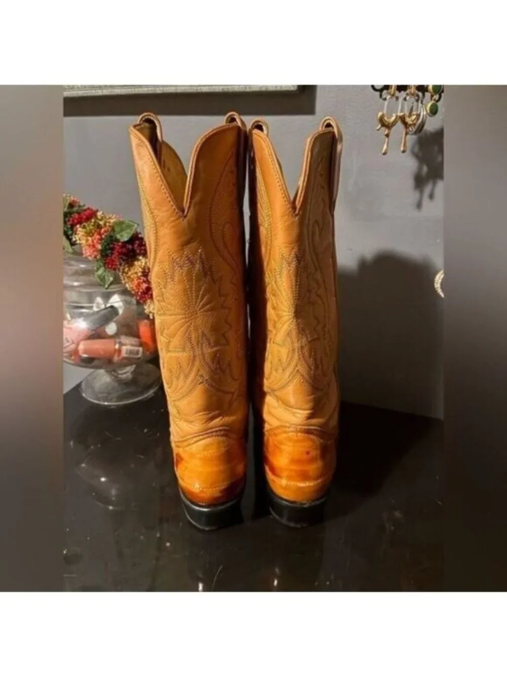 Eel Burnt Orange Cowboy Boots